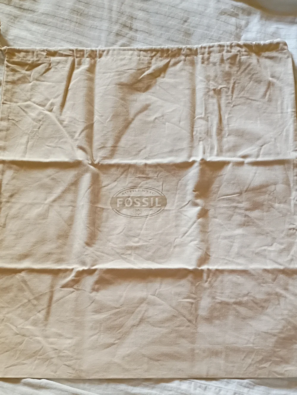 Fossil Cream Branded Fabric Dust Bag Travel